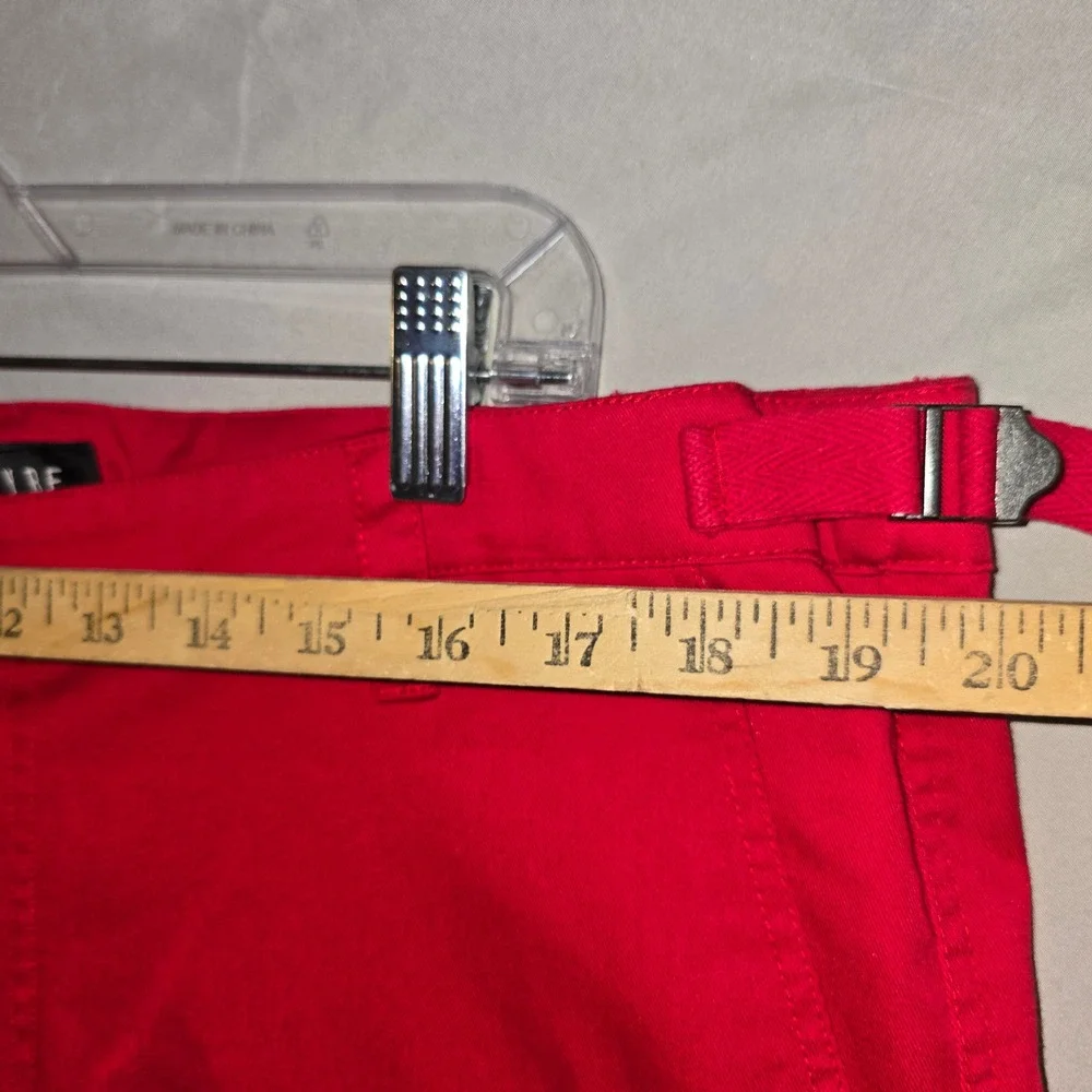Empyre Cargo Pants 36 Men Red Adjustable Waist Streetwear Skater Straight Leg